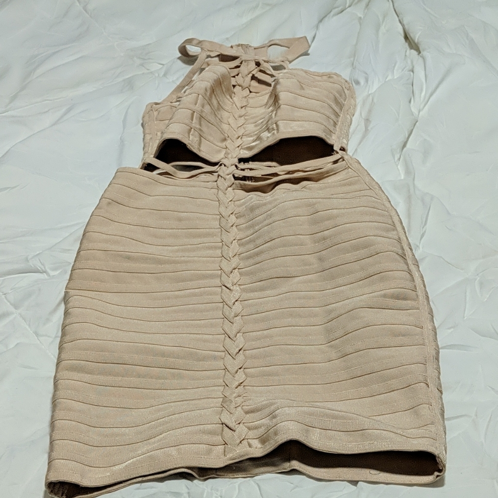 Champagne Fitting Strappy Dress